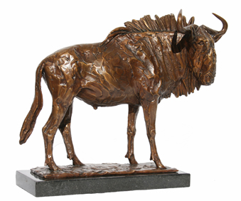 GOLDEN WILDEBEESTE bronze african fineart